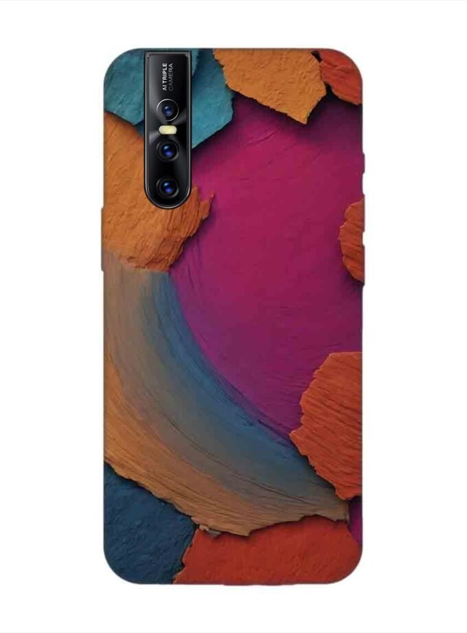 Printed Back Cover for Vivo V15 Pro Closeup Color Textured Surface