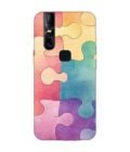 Printed Back Cover for Vivo V15 Close Up Colorful Puzzle Piece