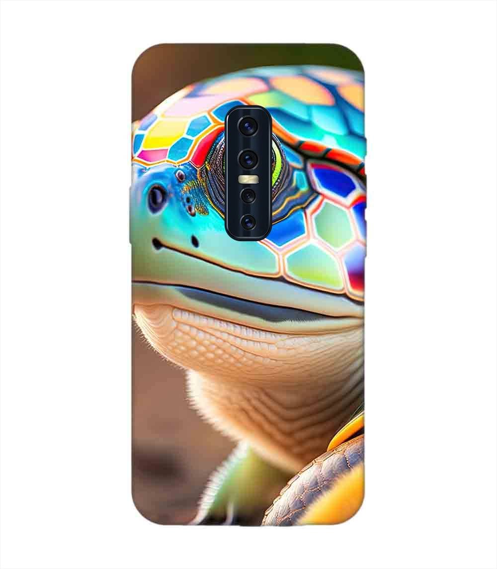 Printed Back Cover for Vivo V17 Pro Close Up Cute Turtle