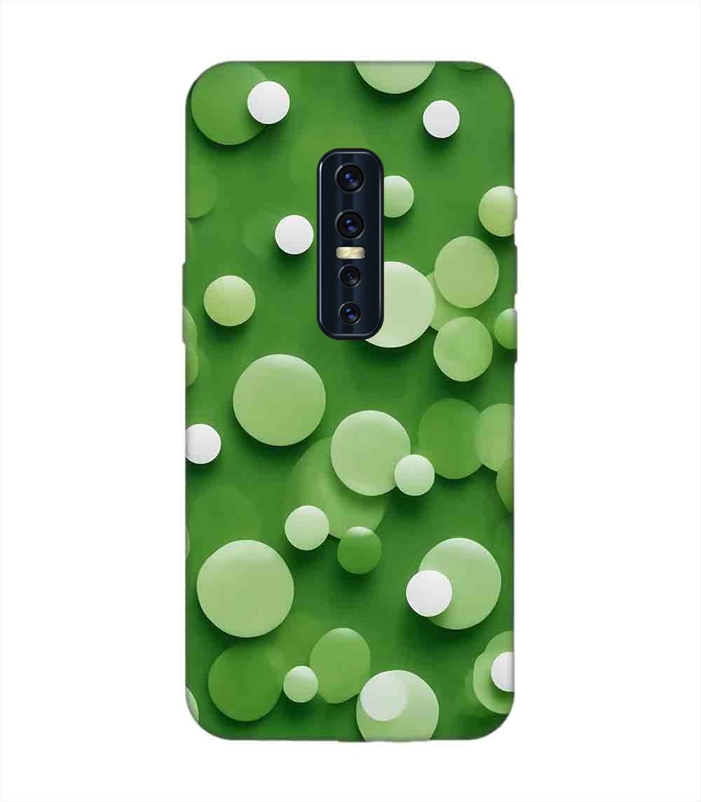 Printed Back Cover for Vivo V17 Pro Close Up Green Background With White Polka Dots
