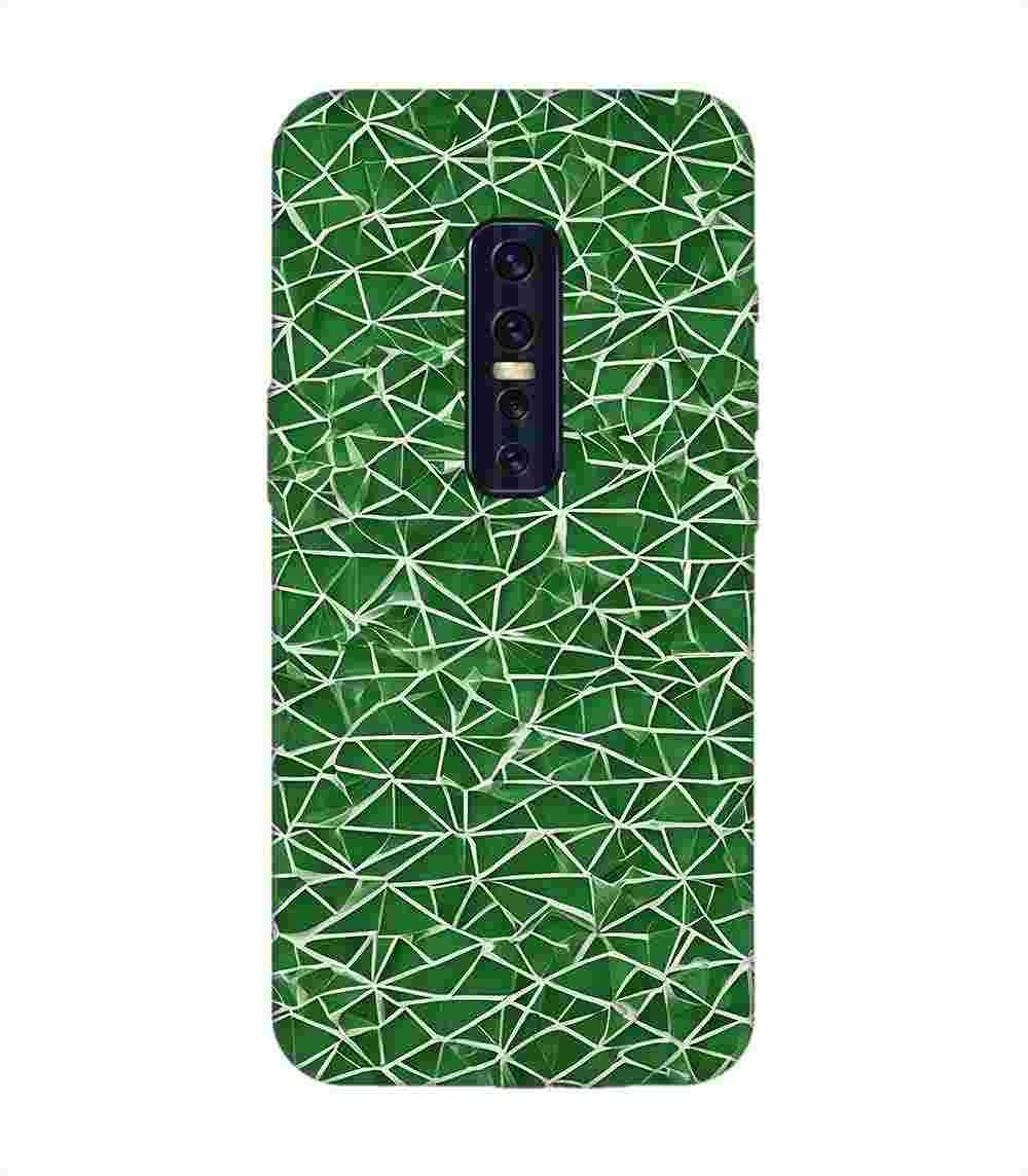Printed Back Cover for Vivo V17 Pro Close Up Green White Geometric Pattern