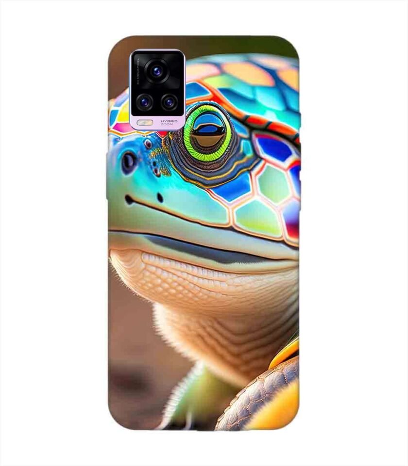 Printed Back Cover for Vivo V20 Pro Close Up Cute Turtle