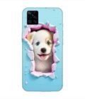 Printed Back Cover for Vivo V20 Pro Close Up Dog Looking Out Hole Wall