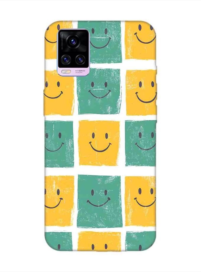 Printed Back Cover for Vivo V20 Pro Close Up Pattern Smiley Faces