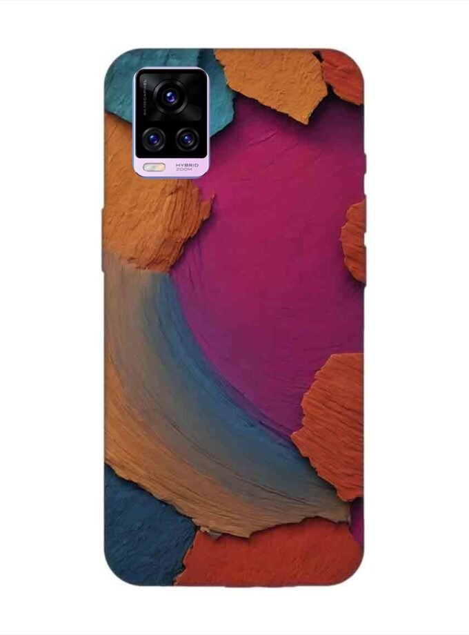 Printed Back Cover for Vivo V20 Pro Closeup Color Textured Surface