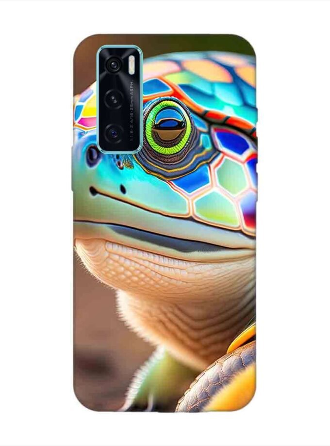 Printed Back Cover for Vivo V20 Se Close Up Cute Turtle