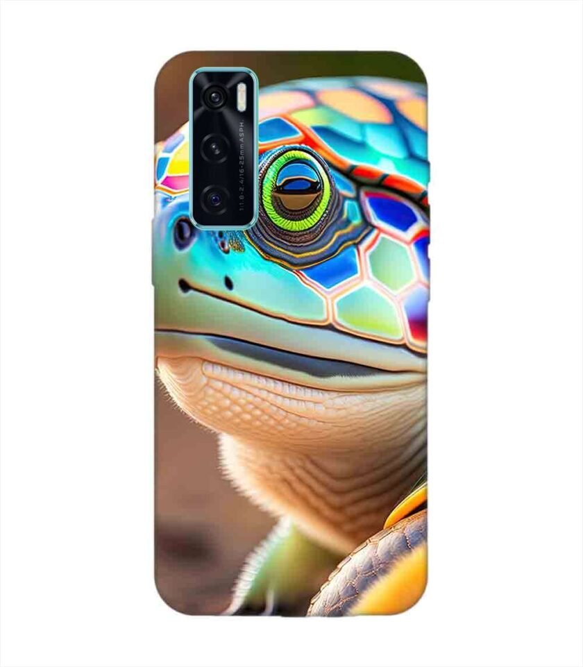 Printed Back Cover for Vivo V20 Se Close Up Cute Turtle