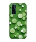 Printed Back Cover for Vivo V20 Se Close Up Green Background With White Polka Dots