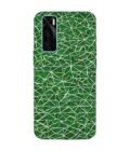 Printed Back Cover for Vivo V20 Se Close Up Green White Geometric Pattern