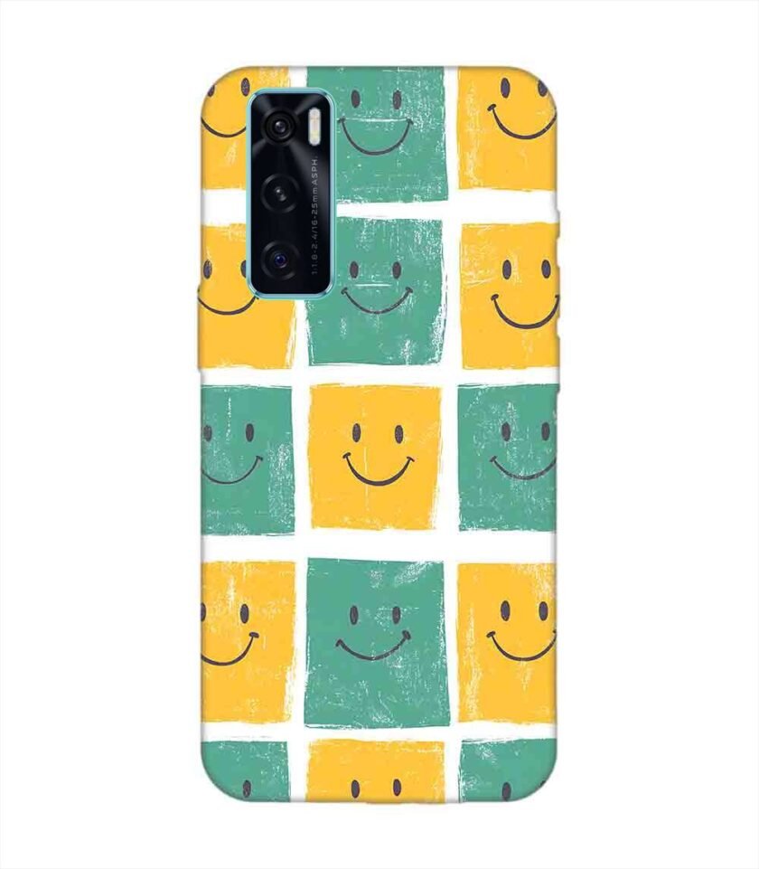 Printed Back Cover for Vivo V20 Se Close Up Pattern Smiley Faces