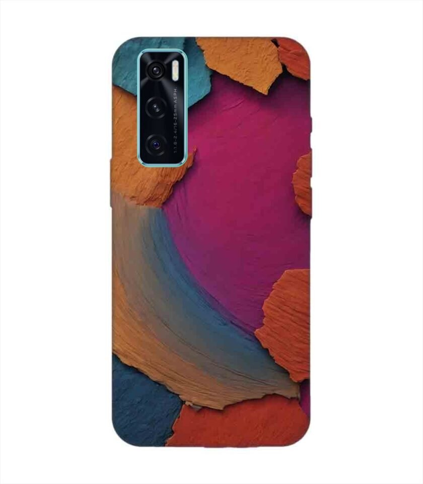 Printed Back Cover for Vivo V20 Se Closeup Color Textured Surface
