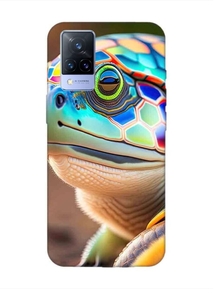 Printed Back Cover for Vivo V21 (5G) Close Up Cute Turtle