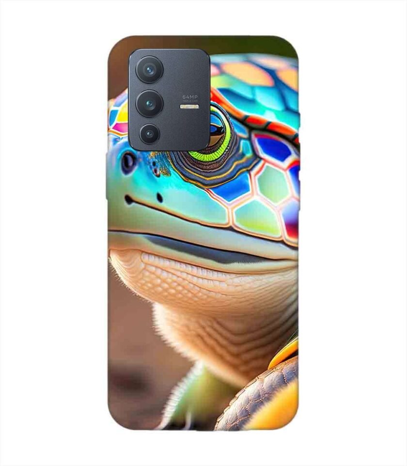 Printed Back Cover for Vivo V23 (5G) Close Up Cute Turtle