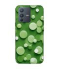 Printed Back Cover for Vivo V23 (5G) Close Up Green Background With White Polka Dots
