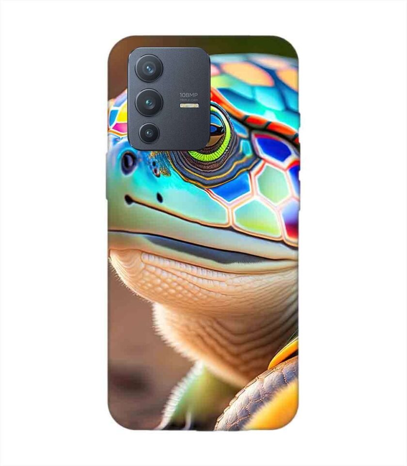 Printed Back Cover for Vivo V23 Pro (5G) Close Up Cute Turtle