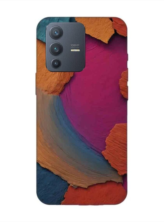 Printed Back Cover for Vivo V23 Pro (5G) Closeup Color Textured Surface