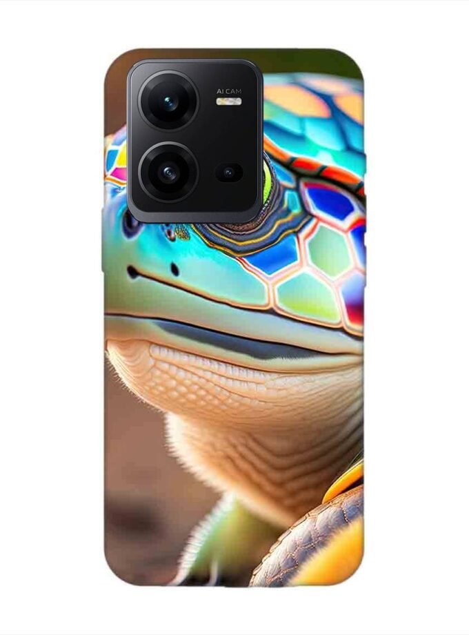 Printed Back Cover for Vivo V25 (5G) Close Up Cute Turtle