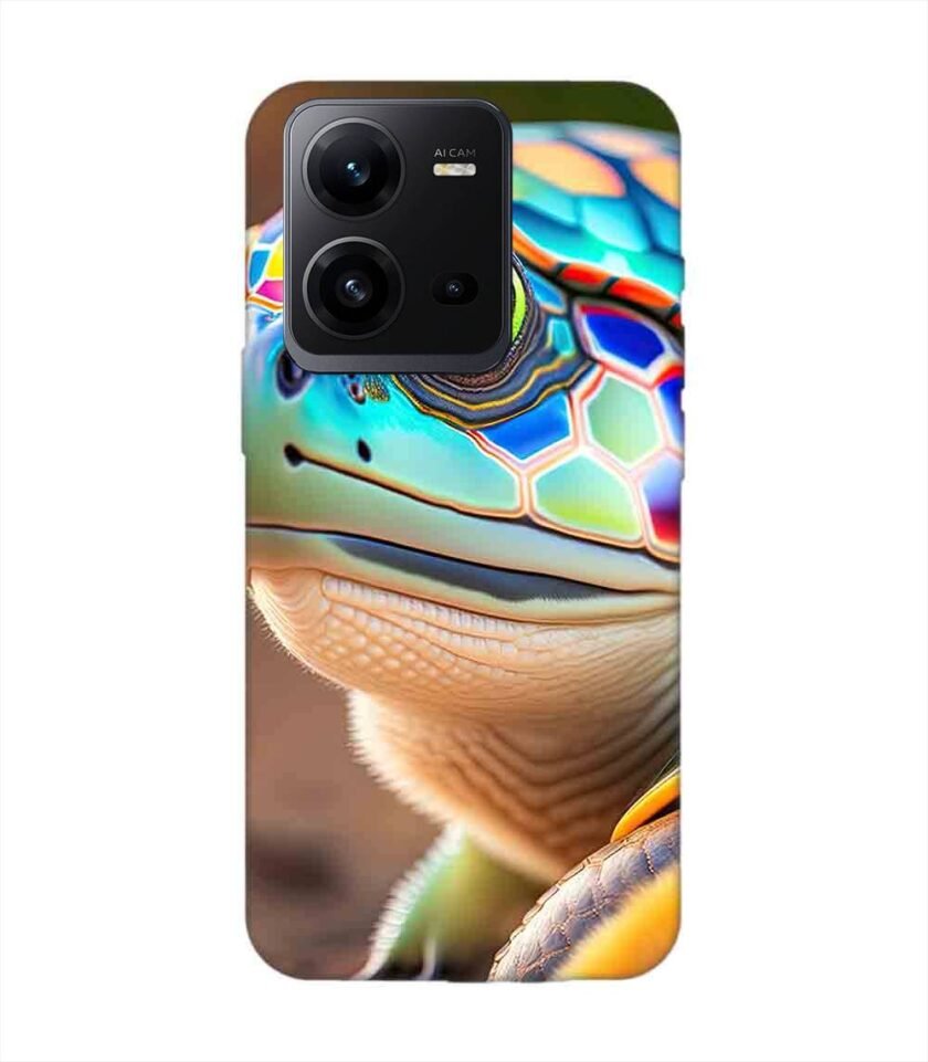 Printed Back Cover for Vivo V25 (5G) Close Up Cute Turtle