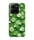 Printed Back Cover for Vivo V25 (5G) Close Up Green Background With White Polka Dots