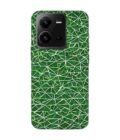 Printed Back Cover for Vivo V25 (5G) Close Up Green White Geometric Pattern