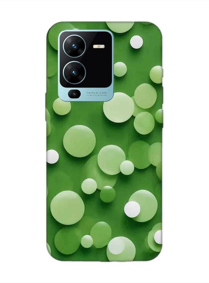 Printed Back Cover for Vivo V25 Pro (5G) Close Up Green Background With White Polka Dots