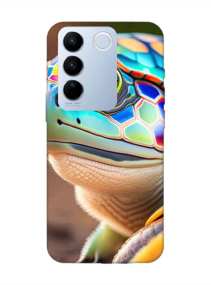 Printed Back Cover for Vivo V27 Pro (5G) Close Up Cute Turtle