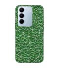 Printed Back Cover for Vivo V27 Pro (5G) Close Up Green White Geometric Pattern