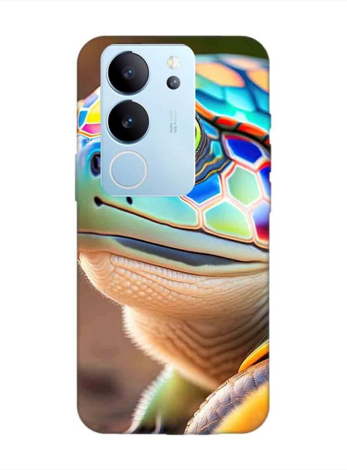 Printed Back Cover for Vivo V29 (5G) Close Up Cute Turtle