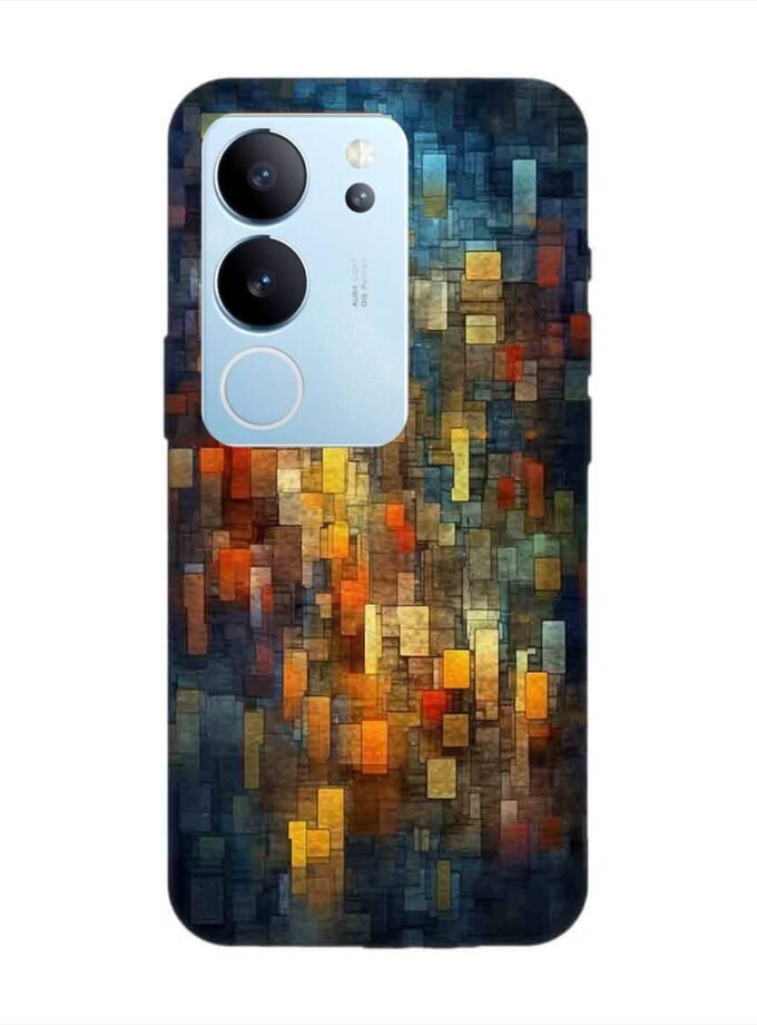 Printed Back Cover for Vivo V29 Pro (5G) Close Up Colorful Mosaic Squares Shapes