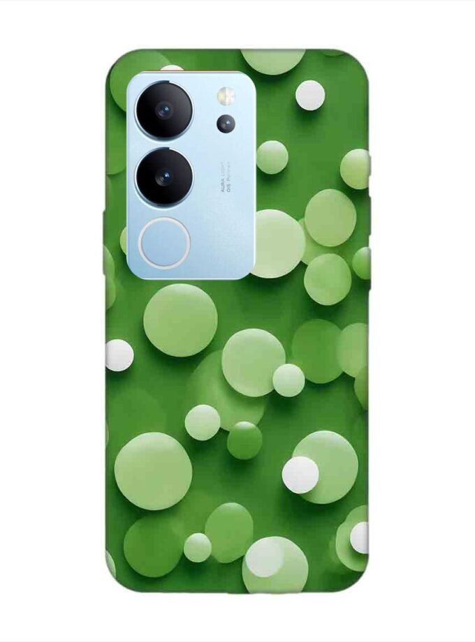 Printed Back Cover for Vivo V29 Pro (5G) Close Up Green Background With White Polka Dots