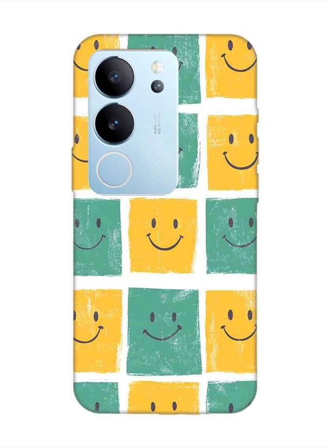 Printed Back Cover for Vivo V29 Pro (5G) Close Up Pattern Smiley Faces