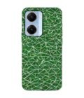 Printed Back Cover for Vivo V29E (5G) Close Up Green White Geometric Pattern
