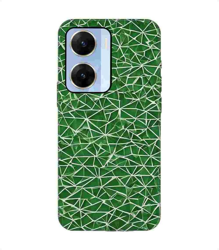 Printed Back Cover for Vivo V29E (5G) Close Up Green White Geometric Pattern