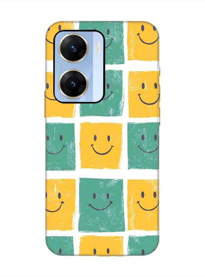 Printed Back Cover for Vivo V29E (5G) Close Up Pattern Smiley Faces