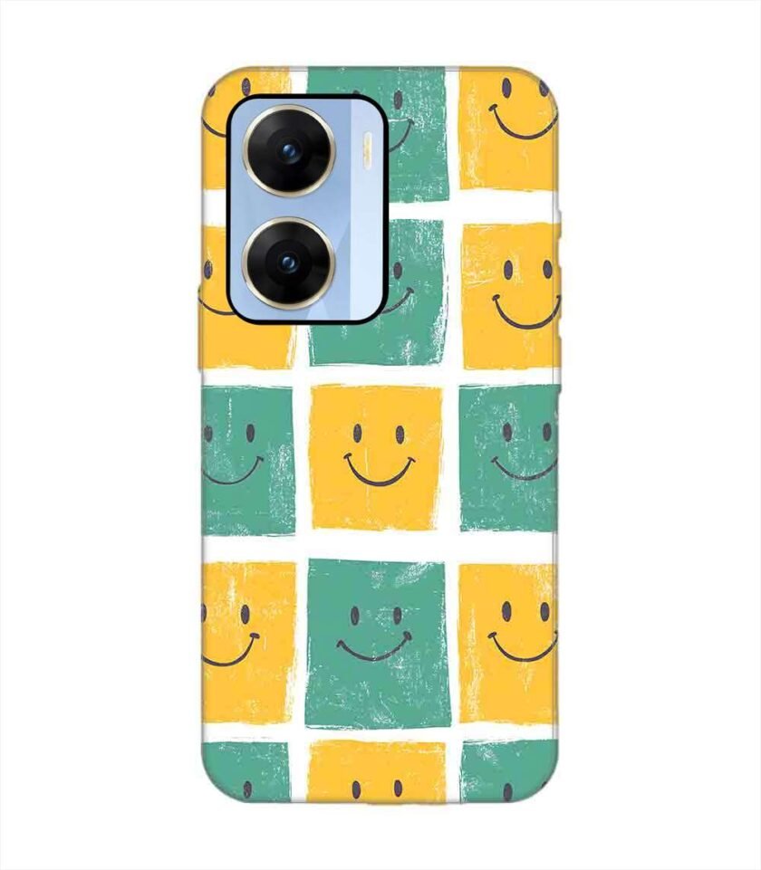 Printed Back Cover for Vivo V29E (5G) Close Up Pattern Smiley Faces
