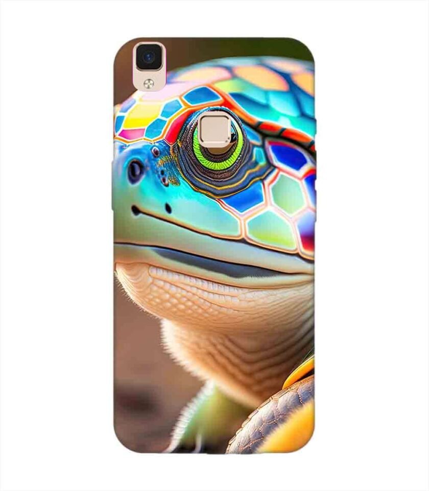 Printed Back Cover for Vivo V3 Max Close Up Cute Turtle