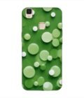 Printed Back Cover for Vivo V3 Max Close Up Green Background With White Polka Dots