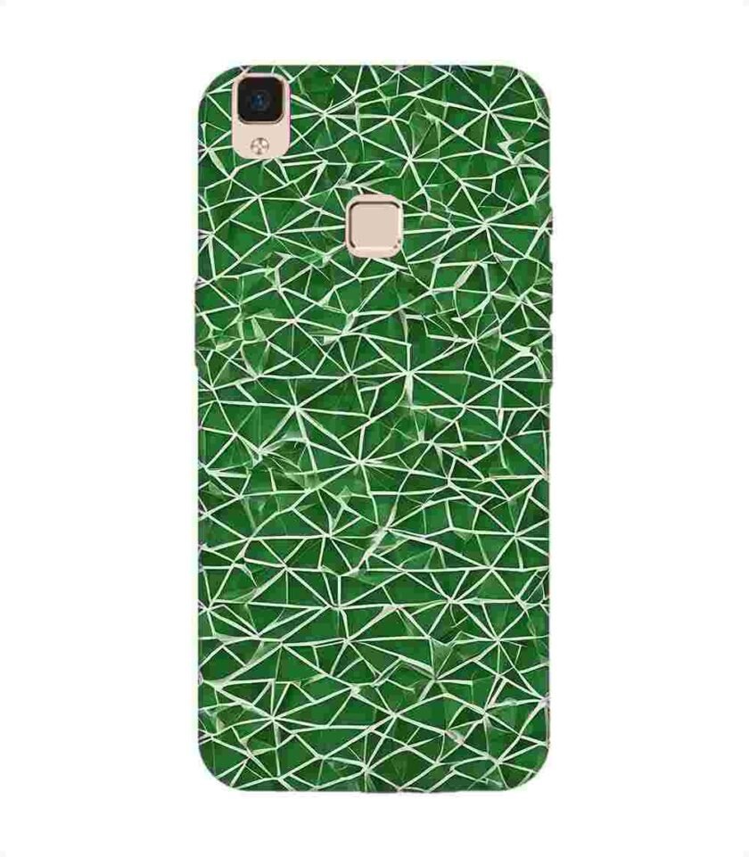 Printed Back Cover for Vivo V3 Max Close Up Green White Geometric Pattern