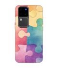 Printed Back Cover for Vivo V30 Pro (5G) Close Up Colorful Puzzle Piece