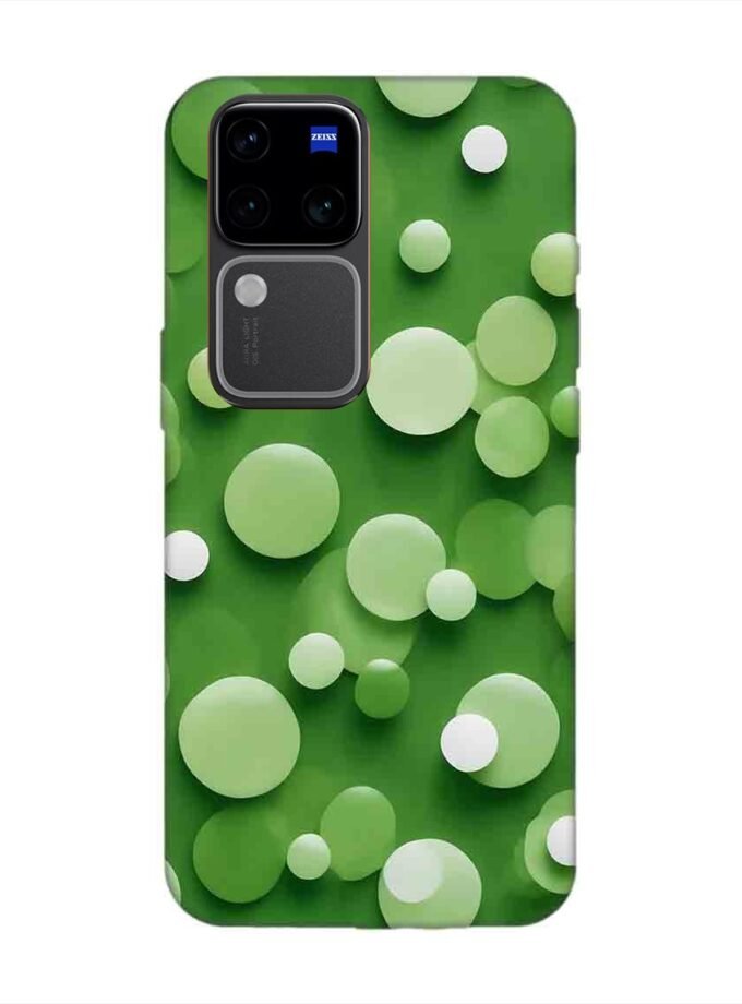 Printed Back Cover for Vivo V30 Pro (5G) Close Up Green Background With White Polka Dots
