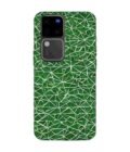 Printed Back Cover for Vivo V30 Pro (5G) Close Up Green White Geometric Pattern