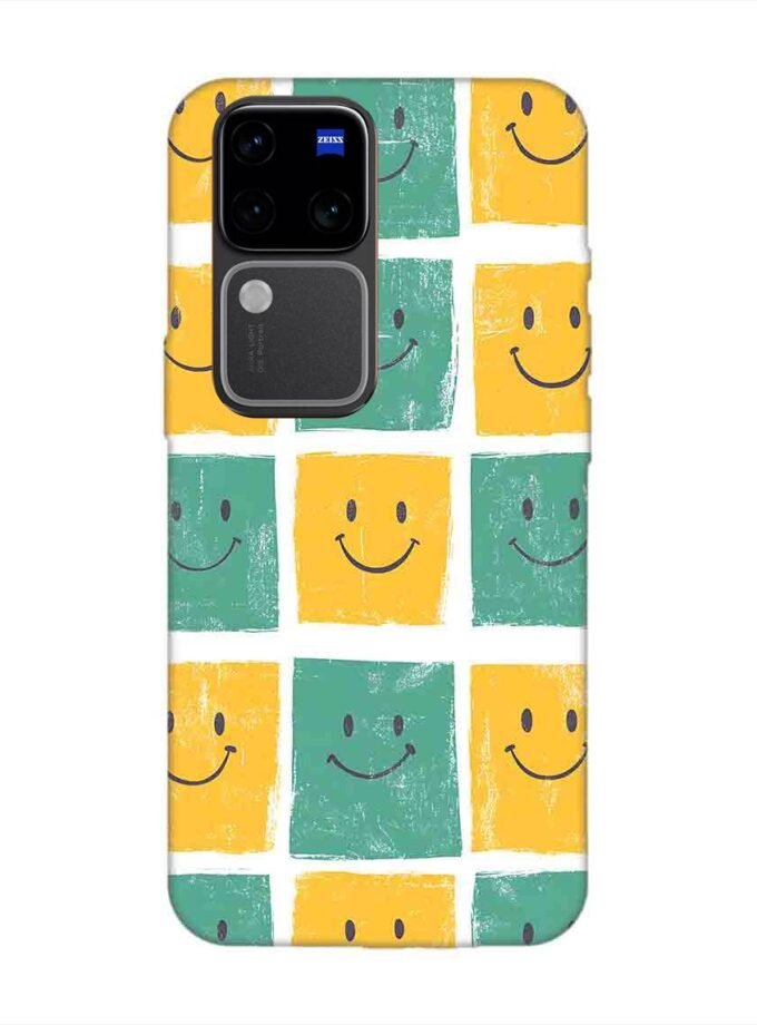 Printed Back Cover for Vivo V30 Pro (5G) Close Up Pattern Smiley Faces