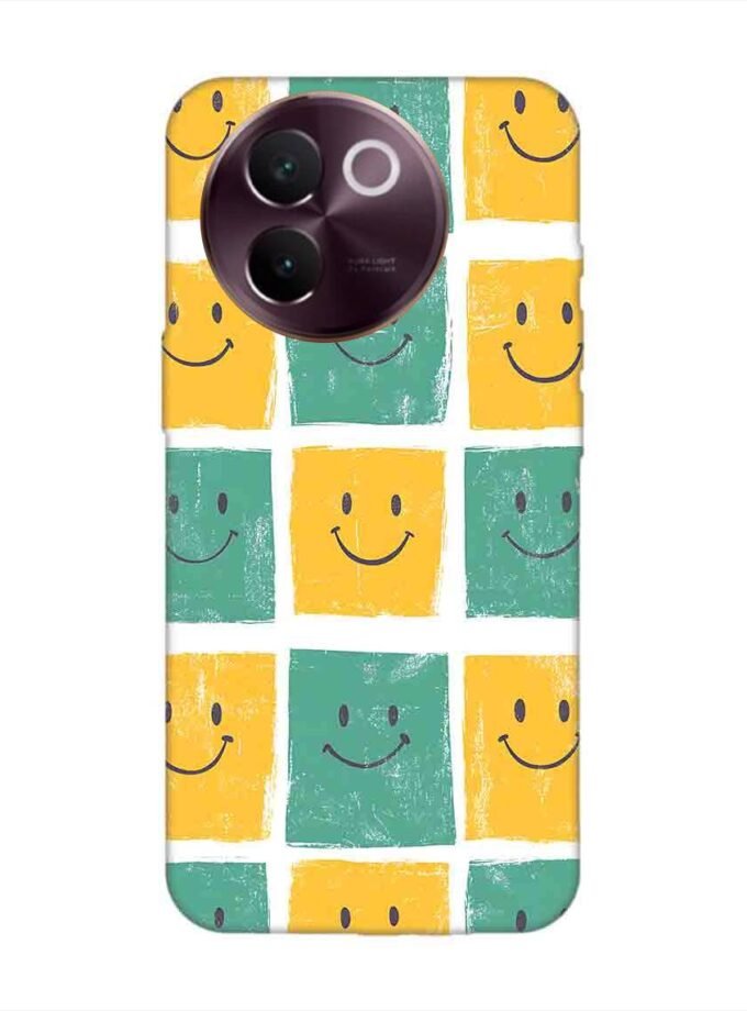 Printed Back Cover for Vivo V30E (5G) Close Up Pattern Smiley Faces