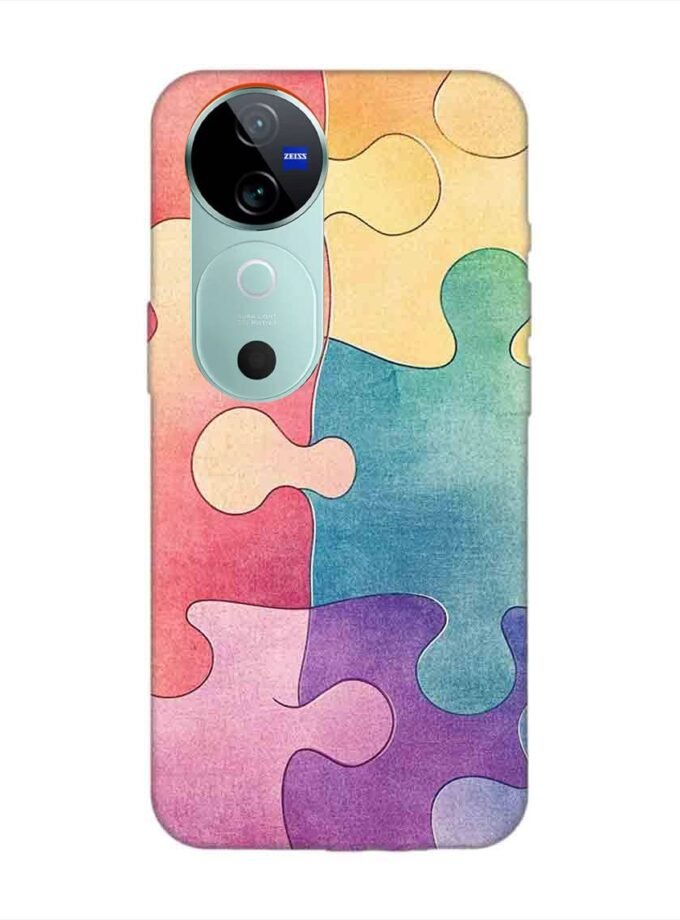 Printed Back Cover for Vivo V40 Pro (5G) Close Up Colorful Puzzle Piece