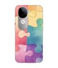 Printed Back Cover for Vivo V40E (5G) Close Up Colorful Puzzle Piece