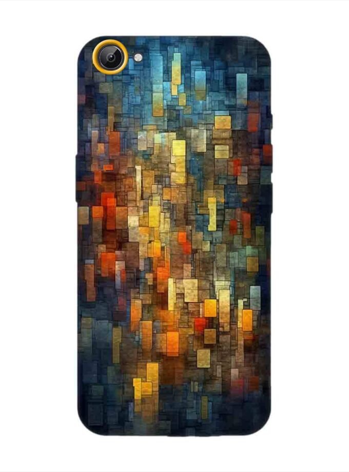 Printed Back Cover for Vivo V5 Lite Close Up Colorful Mosaic Squares Shapes