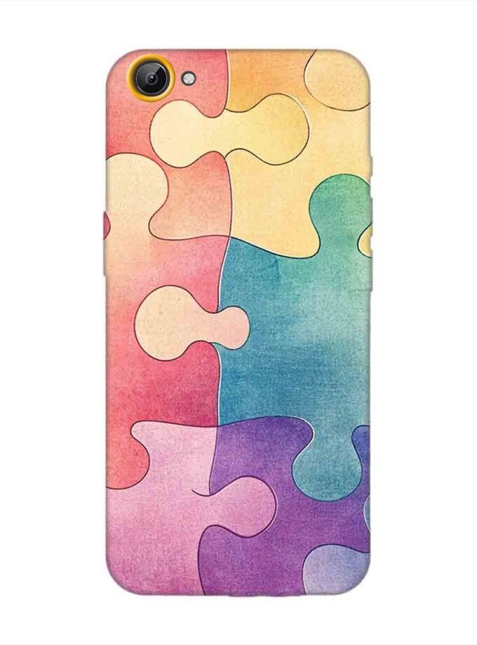 Printed Back Cover for Vivo V5 Lite Close Up Colorful Puzzle Piece