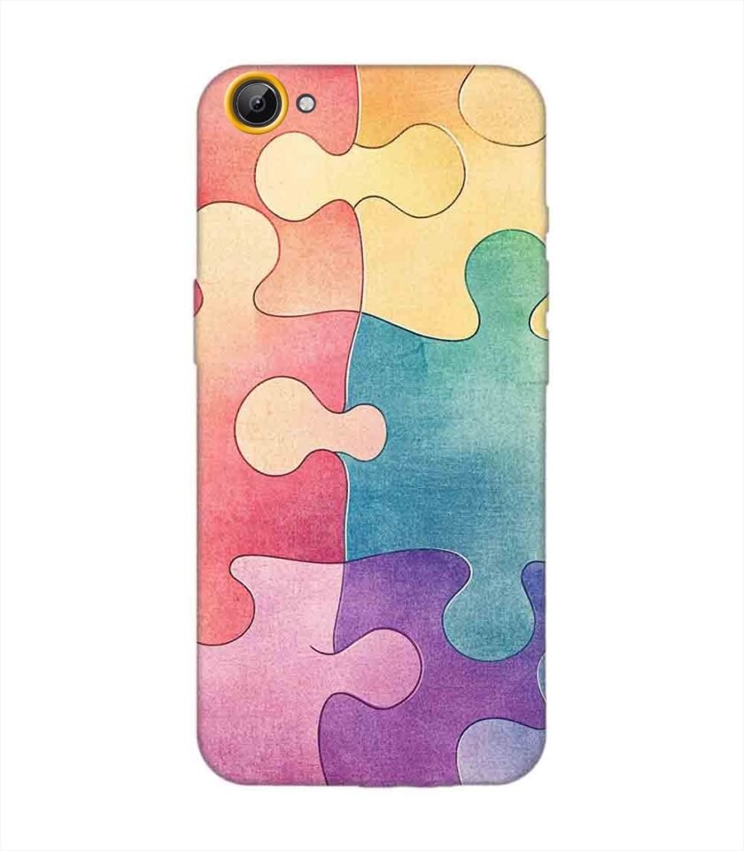 Printed Back Cover for Vivo V5 Lite Close Up Colorful Puzzle Piece