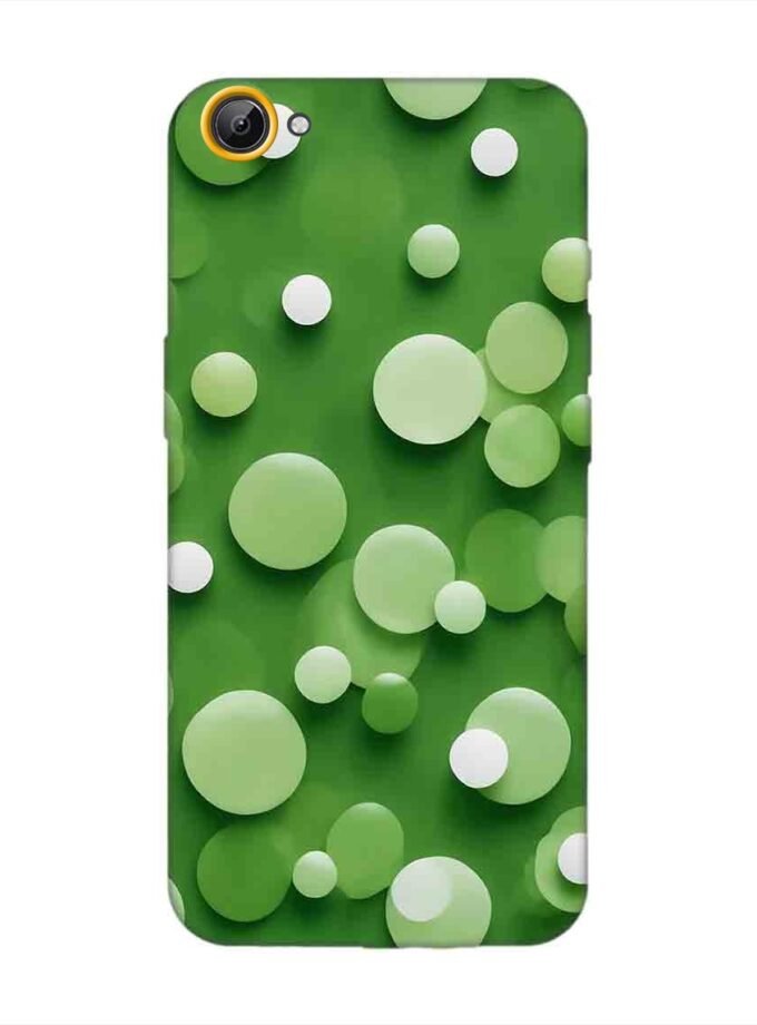 Printed Back Cover for Vivo V5 Lite Close Up Green Background With White Polka Dots