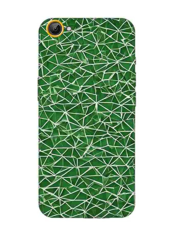 Printed Back Cover for Vivo V5 Lite Close Up Green White Geometric Pattern